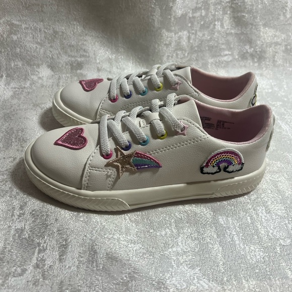 Wonder Nation Sneakers White with Pink Accents Casual Low-Top - Picture 6 of 8